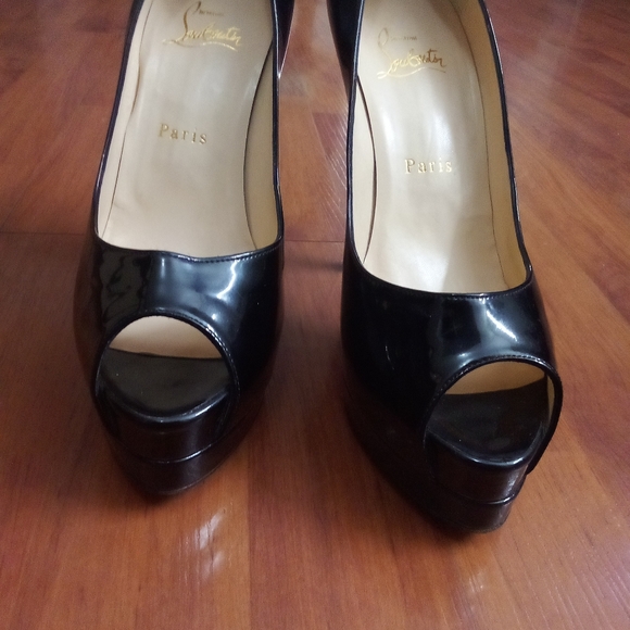 Christian Louboutin,verve prive, 120 peep toe patent leather,stilleto,pre-loved - Picture 5 of 9